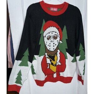 WU-TANG Ugly Christmas Sweater Ghost Face Large Knit Xmas Hip Hop Holiday